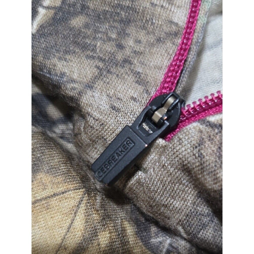 Icebreaker Merino Bodyfit 200 1/4 Zip Long Sleeve RealTree Xtra Women's Large - Picture 3 of 4